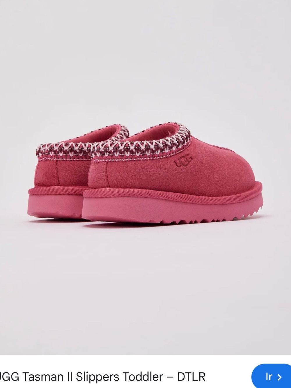 UGG Kids Tasman Slip-On Slippers in Pink